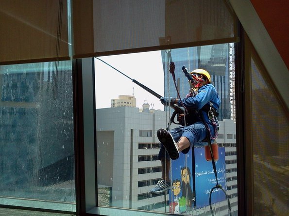 Cleaning the windows in Tornado Tower