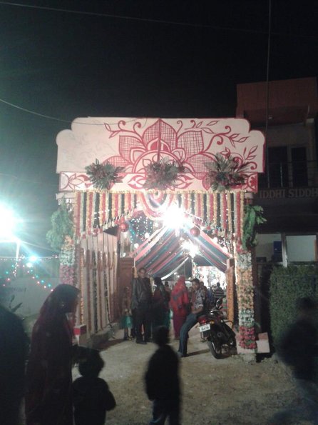 Outside an Indian wedding