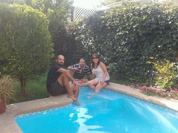 Gustavo and Monica at the pool