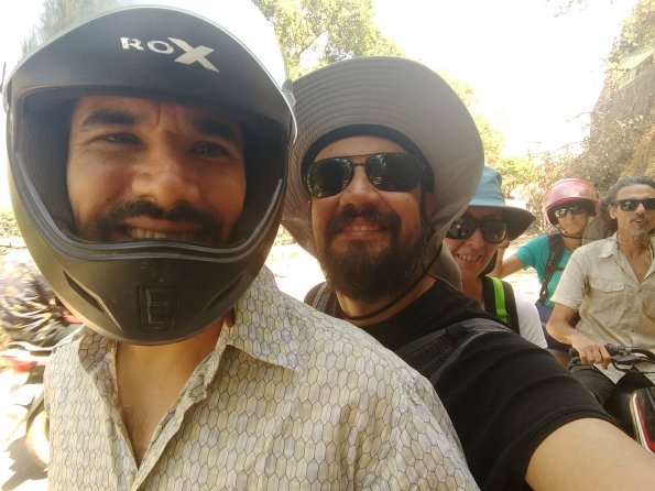 Guri and ChaTo on motorbike