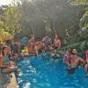 With friends at my mother's pool