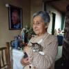 Fabiola's mother with a small kitten