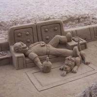 Escultura de arena en Sitges